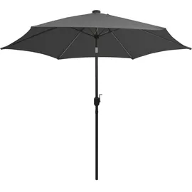 vidaXL Sonnenschirm mit LED Alu-Mast 300 cm Anthrazit