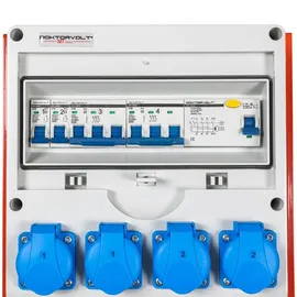 Doktorvolt Baustromverteiler mit Ständer und Kabel Stromverteiler SET-S/FI 32A 16A 4x230V Doktorvolt