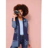 Sieh an! Shirtjacke in marine-mittelblau-bedruckt | Gr.: 50