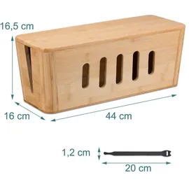 Relaxdays Kabelbox 16,5 x 44 x 16 cm 2-tlg. Braun
