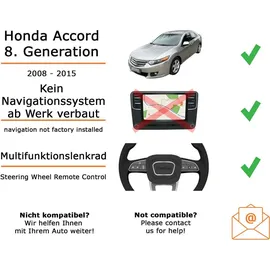 JUST SOUND best choice for caraudio Autoradio Kenwood DMX6523DABS passend für Honda Accord 8 + Lenkradfernbedienung | CarPlay Wireless Android Auto Wireless
