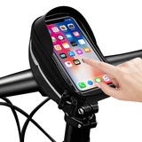 Fahrrad Rahmentasche, Wasserdicht Lenkertasche Handytasche für Smartphone unter 6.5 Zoll, Fahrrad Handyhalterung Oberrohrtasche mit 3D-Sonnenblende/TPU Touchscreen, für Montainbikes, Rennrad, Ebikes