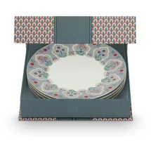 Pip Studio Flower Festival Frühstücksteller Deco Light Blue 21cm Set4