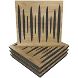 Akustikplatte, Motiv: Pulsar, 4 Stück, Schallabsorption, 50 x 50 x 5 cm, Absorption, Diffusion, Reflexion, Schalldämmung, Isolierung, Holz, perforiert, laminiert: Pulsar, Eiche