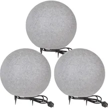 H4L Kugelleuchte Granit 40-40-40 cm 3er Set grau