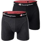 Champion Boxershorts 2pk Boxer in Schwarz/Grau meliert - XXL