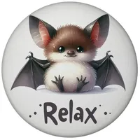 Speecheese Baby Fledermaus Magnet rund mit Spruch Relax niedlich