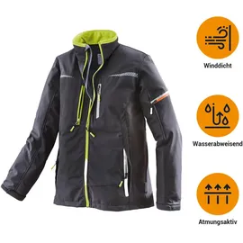 Terrax Workwear Herren Arbeitsjacke Softshelljacke - Zweifarbige Berufsjacke mit vielen Taschen in Schwarz-Limette Größe 3XL - 3XL