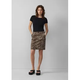 QS Pencilskirt Rock Bedruckt Braun 32