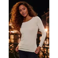 LASCANA Langarmshirt »mit feiner Glitzereinfassung« aus weichem Viskose-Feinstrick, Gr.