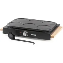 DOMO DO8717PN Pancake-Maker Antihaftbeschichtung, stufenloser Temperaturregler, Kontrollleuchte Schwarz