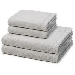 Cawö Lifestyle Handtuch-Set - 4-teilig Platin Grau 