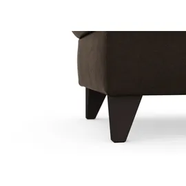 sit&more Stauraumhocker SIT & MORE "Mellum", braun (mocca), B:58cm H:48cm T:58cm, 100% Polyester, Hocker, mit Stauraum und wengefarbenen Holzfüßen