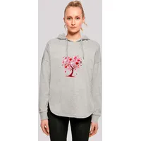 F4NT4STIC Hoodie Herz Baum Aquarell Druck grau XS