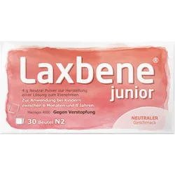 Laxbene junior 4g neutraler Geschmack 30X4 g Pulver zur Herstellung einer Lösung zum Einnehmen