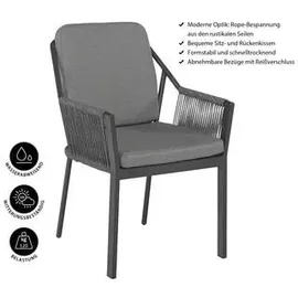 TIERRA Outdoor Gartensessel Liv 61 x 81 x 58 cm grau