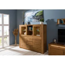 MASSIVMOEBEL24.DE Highboard 163 x 40 x 142 cm Braun
