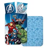 BrandMac Kinderbettwäsche Avengers Baby Bettwäsche 100 x 135 cm / 40 x 60 cm Baumwolle - Blau