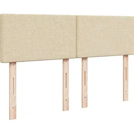 vidaXL Boxspringbett mit Matratze Creme 140x200 cm Stoff