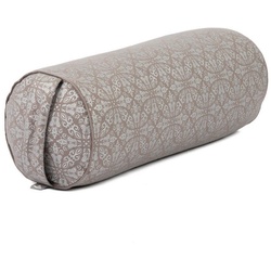 bodhi Yoga Bolster Yoga Bolster gemustert, 65 x Ø 22 cm Raja, taupe/silber, Dinkel silberfarben