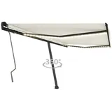 vidaXL Markise Manuell Einziehbar mit LED 450x350 cm Creme