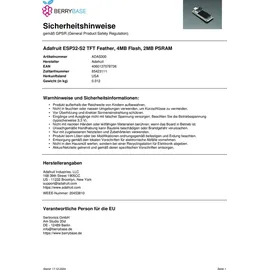 Adafruit ESP32-S2 TFT Feather, 4MB Flash, 2MB PSRAM