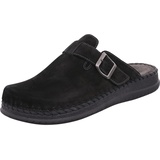 Rohde Herren Pantoffel Clog Nubuk Leder Schnalle Alassio 6794, Größe:47 EU, Farbe:Schwarz