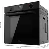 Cecotec Einbau-Konvektionsofen mit 77L - Bolero Hexa C126000 Dark Inox A. 2800W, 4 Funktionen, Konvektionsmodus, Steam Base X2, Niedriger Energieverbrauch, Leichte Reinigung, 5 Positionen