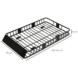 Homcom Dachkorb Auto Dachträger Dach Universal Schwarz 162 x 99 x 16 cm