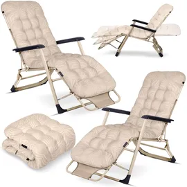 Sofotel Sonnenliege 2er-Set 120 x 60 x 80 cm Beige