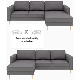 Home Affaire Eckcouch Polyester 2-Sitzer Grau