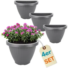 GarPet Blumentopf Wand 30 cm grau