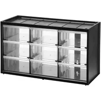 Stanley Kleinteilemagazin Kunststoff 36,5 x 21,3 x 16 cm schwarz/transparent 9 Schubladen