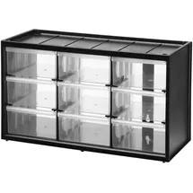Stanley Kleinteilemagazin Kunststoff 36,5 x 21,3 x 16 cm schwarz/transparent 9 Schubladen