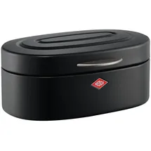 Wesco Single Elly Brotkasten in der Farbe mattschwarz, pulverbeschichtetes Stahlblech, Lüftungslöcher und stabiler Handgriff