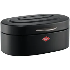 Wesco Single Elly Brotkasten in der Farbe mattschwarz, pulverbeschichtetes Stahlblech, Lüftungslöcher und stabiler Handgriff