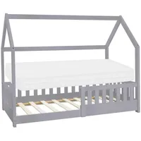 ML-Design Hausbett ML-Design 80 x 160 cm Kiefer hellgrau