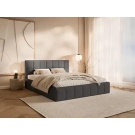 FEDVE Polsterbett, Schwarz, Textil, 140x200 cm, Schlafzimmer, Betten, Polsterbetten