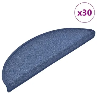 vidaXL Stufenmatten 30 Stk. 56x17x3 cm Blau Halbrund