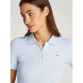 Tommy Hilfiger Poloshirt 1985 Slim Fit Pique Premium«, mit Logostickerei, mit Seitenschlitzen blau (breezy Blue), XXL