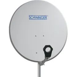 SCHWAIGER Antenne, Basic Alu Line Spiegel 80 cm, rund vormontiert, weiss