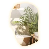 Tulup Led, Transparent, Glas, Organisch, 100x65x0.4 cm, Spiegel, Wandspiegel