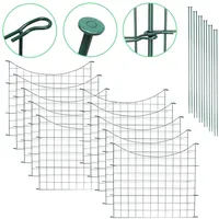 EINFEBEN 22tlg Set Teichzaun Drahtzäune Gartenzaun ZaunTeich mit 10 Zaunelemente und 12 Befestigungsstaeben, Gitterzaun Gartenzaun(Unterbogen) - Grün