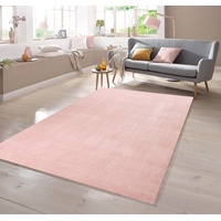 Teppich Teppich Kurzflor Uni Design in Rosa, TeppichHome24, rund rosa rund - 120 cm x 120 cm