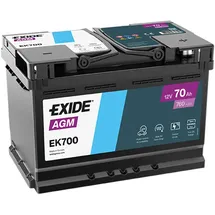 Exide EK700 AGM Starter-Batterie Start-Stop 12V 70Ah 760A