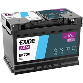 Exide EK700 AGM Starter-Batterie Start-Stop 12V 70Ah 760A