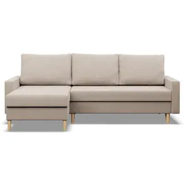 mebligo Eckcouch Textil 3-Sitzer Beige