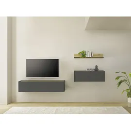 Home Affaire Büromöbel-Set CiTY/GiRON, (Set, 3-tlg), Home Office grau