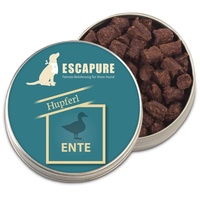 Escapure Hunde Leckerli Dose | Ente Hupferl 50g | Ente Hupferl in Premium Qualität | 98% Muskelfleisch | ohne künstliche Zusatzstoffe und frei von Getreide