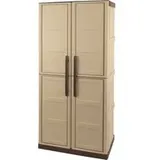 Art Plast Kunststoffschrank Steel 70 x 165 x 39,5 cm Beige/Mokka_braun